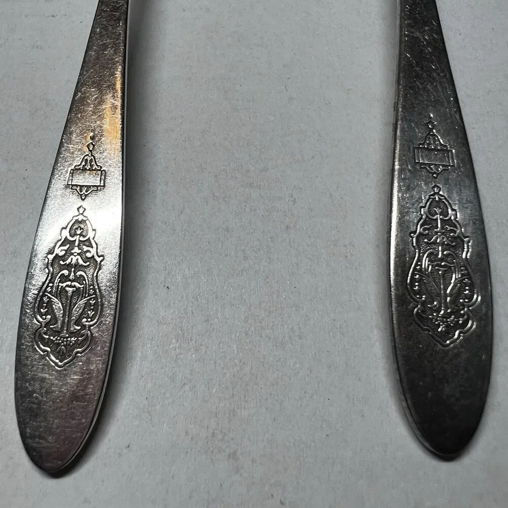 Antique 1923 Oneida Community Silverplate BIRD OF PARADISE Teaspoons Set of 10